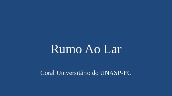 rumo ao lar
