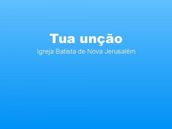 Tua unção