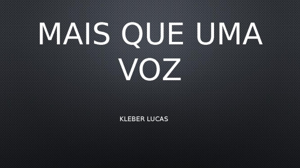 Mais Que Uma Voz
