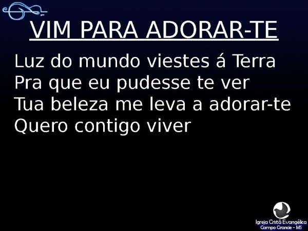 Vim para Adorar-Te 