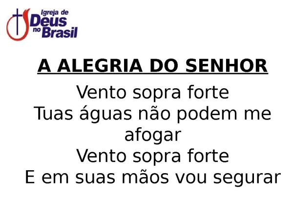 A ALEGRIA DO SENHOR
